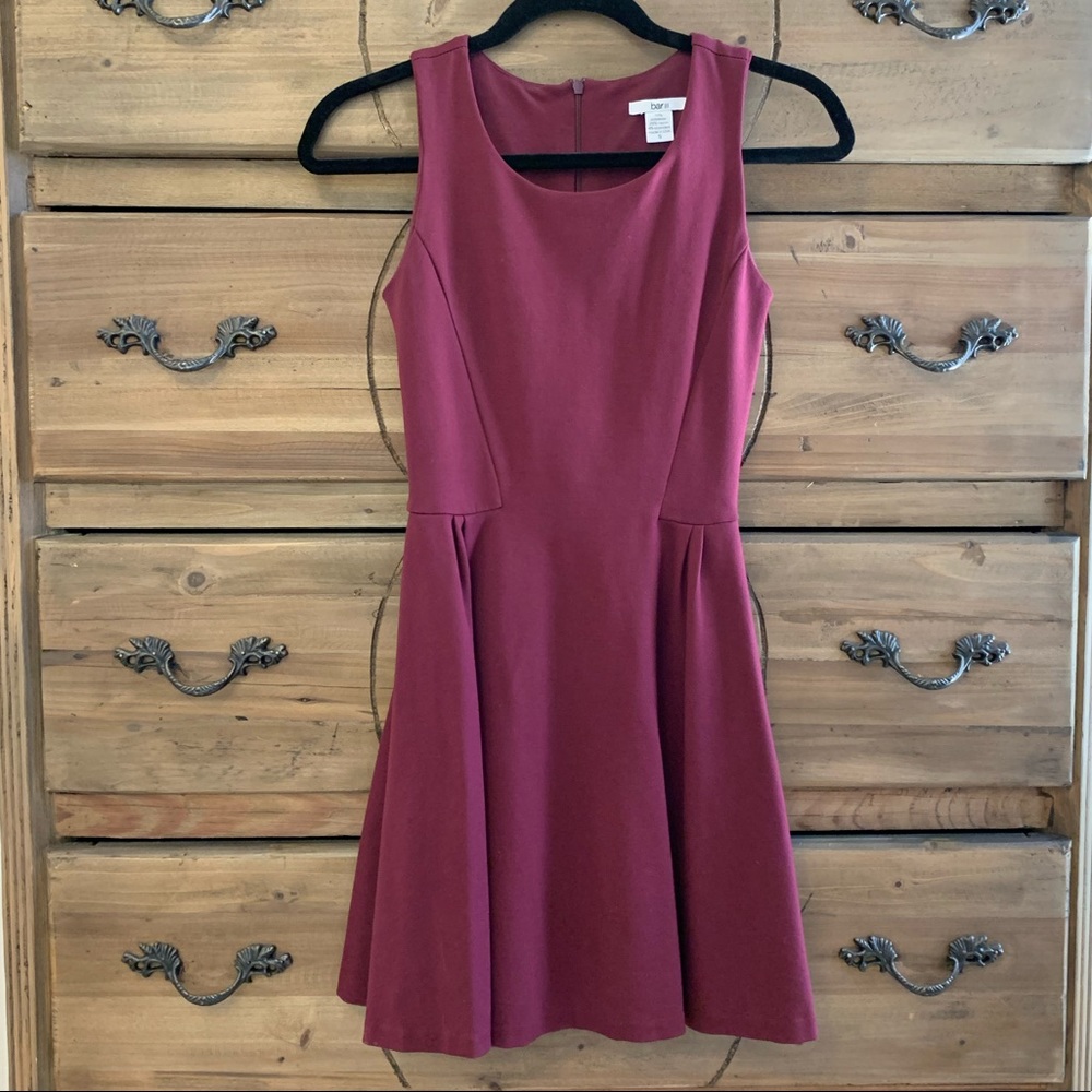 Bar III Fit and Flare Maroon Tank Dress